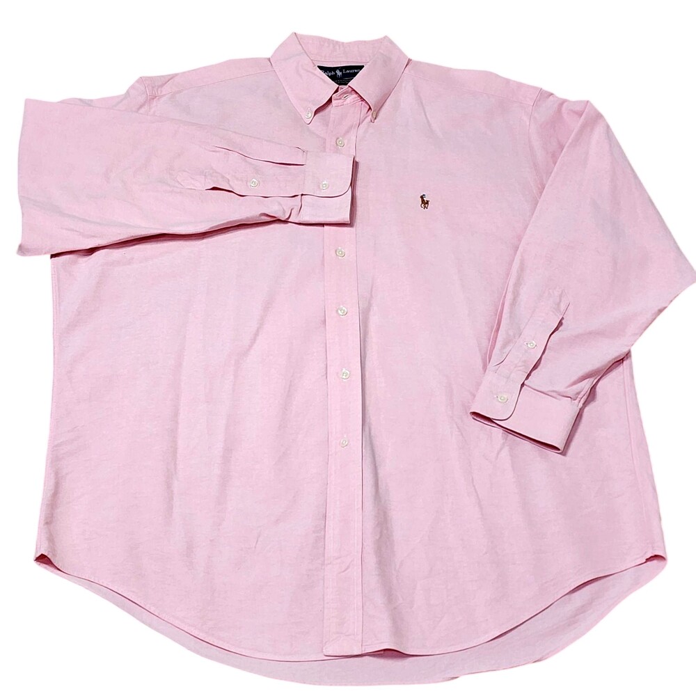 Ralph Lauren Shirt Mens 16.5 32/33 Pink Yarmouth Oxford Button Down Long Sleeve